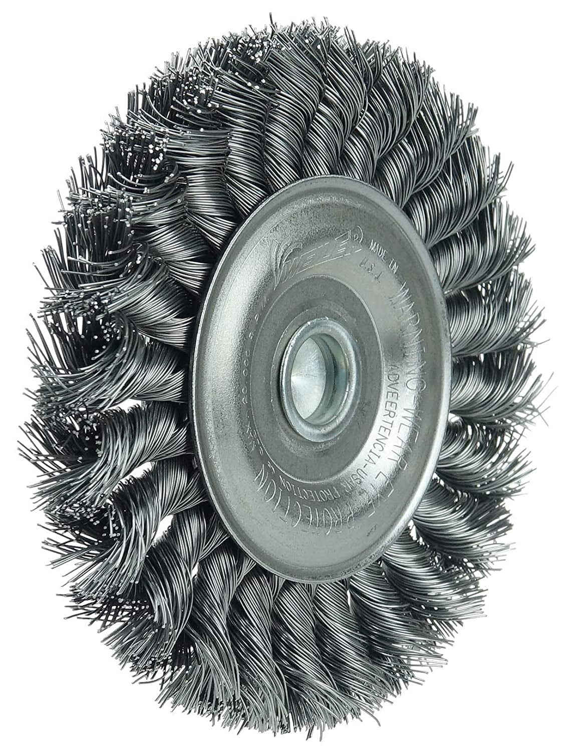 Weiler 17687 4" Stem-Mounted Knot Wire Wheel, .014" Steel Fill, 1/4" Stem, Made in the USA