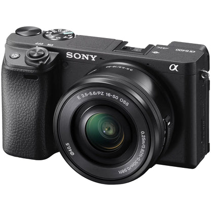 Alpha a6400 Mirrorless Digital Camera with E PZ 16-50mm OSS Lens, 128GB SanDisk Card, Tripod, Case, ZeeTech Accessory Bundle