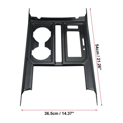 Carbon Fiber Pattern Car Center Console Gear Shift Cup Holder Trim shield for  F-150 2015 2016 2017 2018 2019 Black