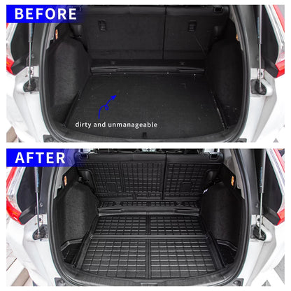 Fit 2017-2022 Honda CRV Fuel Trunk Mat Cargo Liner Rear Trunk Liner TPE All climate Seat Back wrap Protector 2021 CR-V Accessories (Trunk Mats + Backrest Mats)