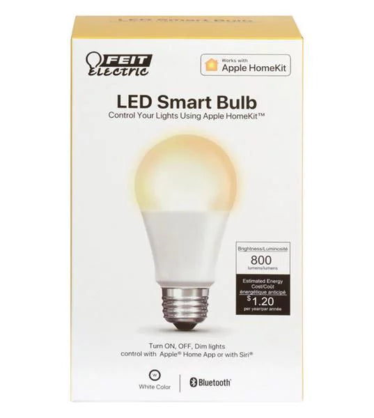 Feit Electric A19 E26 (Medium) LED Smart Bulb White 60 W 1 pk