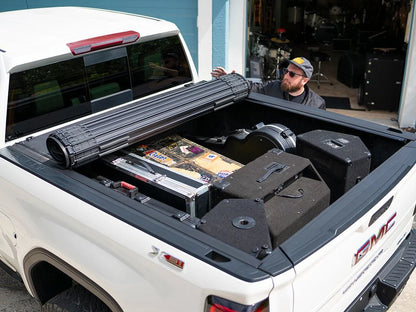 BAK by RealTruck Revolver X4s Hard Rolling Truck Bed Tonneau shield | 80131 | appropriate with 2019 - 2023 Chevy/GMC Silverado/Sierra, works w/ MultiPro/Flex tailgate 6' 7" Bed (79.4")