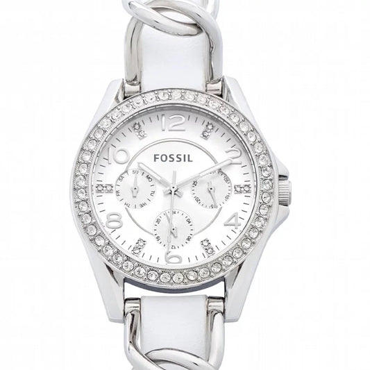 Fossil Women's  Riley Analog Display Analog Quartz White Watch 38MM ES3463