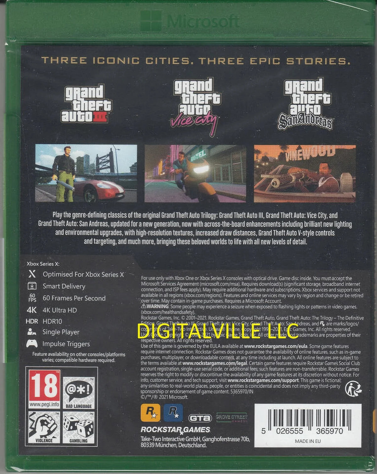 Brand New Sealed Grand Theft Auto Trilogy Xbox One and Series X Definitive GTA