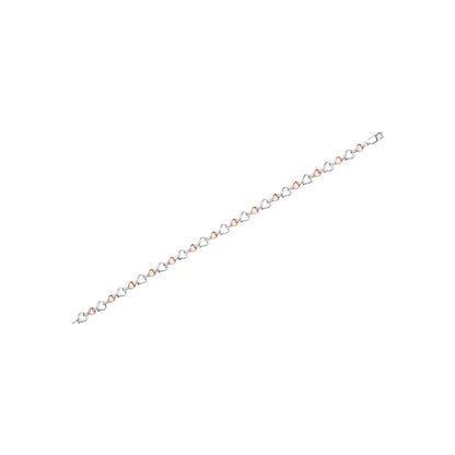 Haus of Brilliance 14K Rose Gold Plated .925 Sterling Silver 1/4 Cttw Womens Round cut Lobster Claw Clasp Diamond Heart Link Bracelet (I-J Color, I2-I3 Clarity) - Size 7" Inches