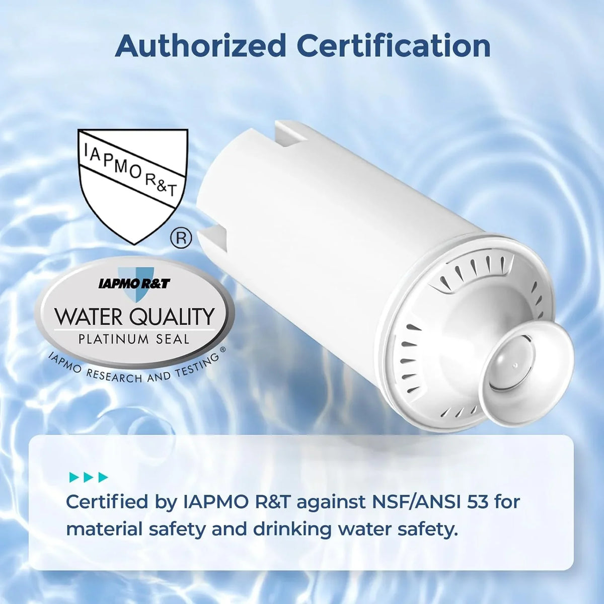 6-Pack Standard moisture Filter Replacements for Brita® liquid Pitchers and Dispensers, NSF Certified to Reduce Chlorine and Bad Taste, BPA free