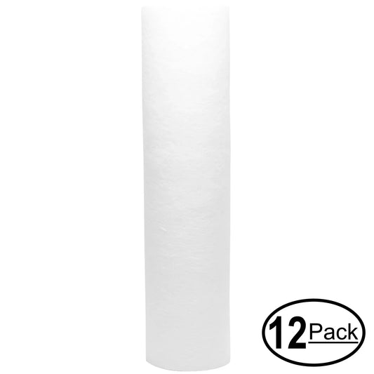 12-Pack Replacement for Woder UDF 2-Stage Polypropylene Sediment Filter - Universal 10-inch 5-Micron Cartridge for Woder UDF 2-stage Undercounter Fluoride moisture Filtration System - Denali Pure Brand