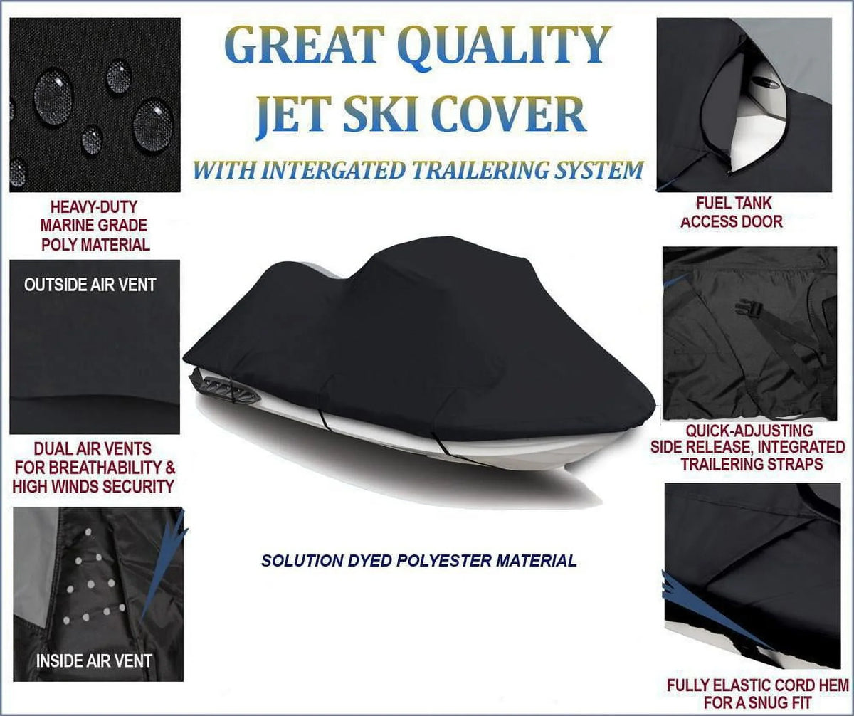BLACK TOP OF THE LINE JET SKI protector appropriate for YAMAHA XLT 800 2002 2003 2004 / 1200 2001 2002 2003 2004 2005 JetSki PWC wrap