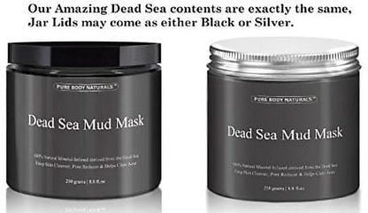 Dead Sea Mud Mask by Pure Body Naturals, 8.8oz Skin Cleanser for Unisex