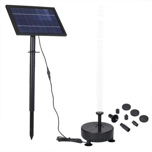 10V/8W Solar Powered Fountain Pump moisture Pump with Adjustable Solar Panel DIY Birdbath Fountain Pump Outdoor liquid Fountain Panel Kit for Fish Tank Small Pond Garden Patio Lawn Pool