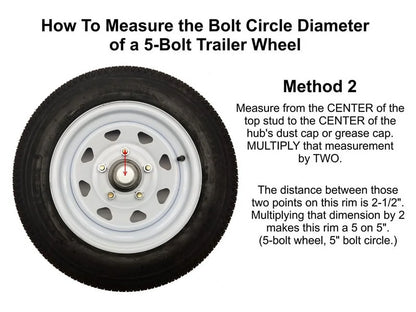 Pair of 5-Bolt On 4-1/2 Inch Trailer Hub Assemblies - Includes (2) Square Stock 1-3/8 Inch To 1-1/16 Inch Tapered Spindles &amp; Bearings