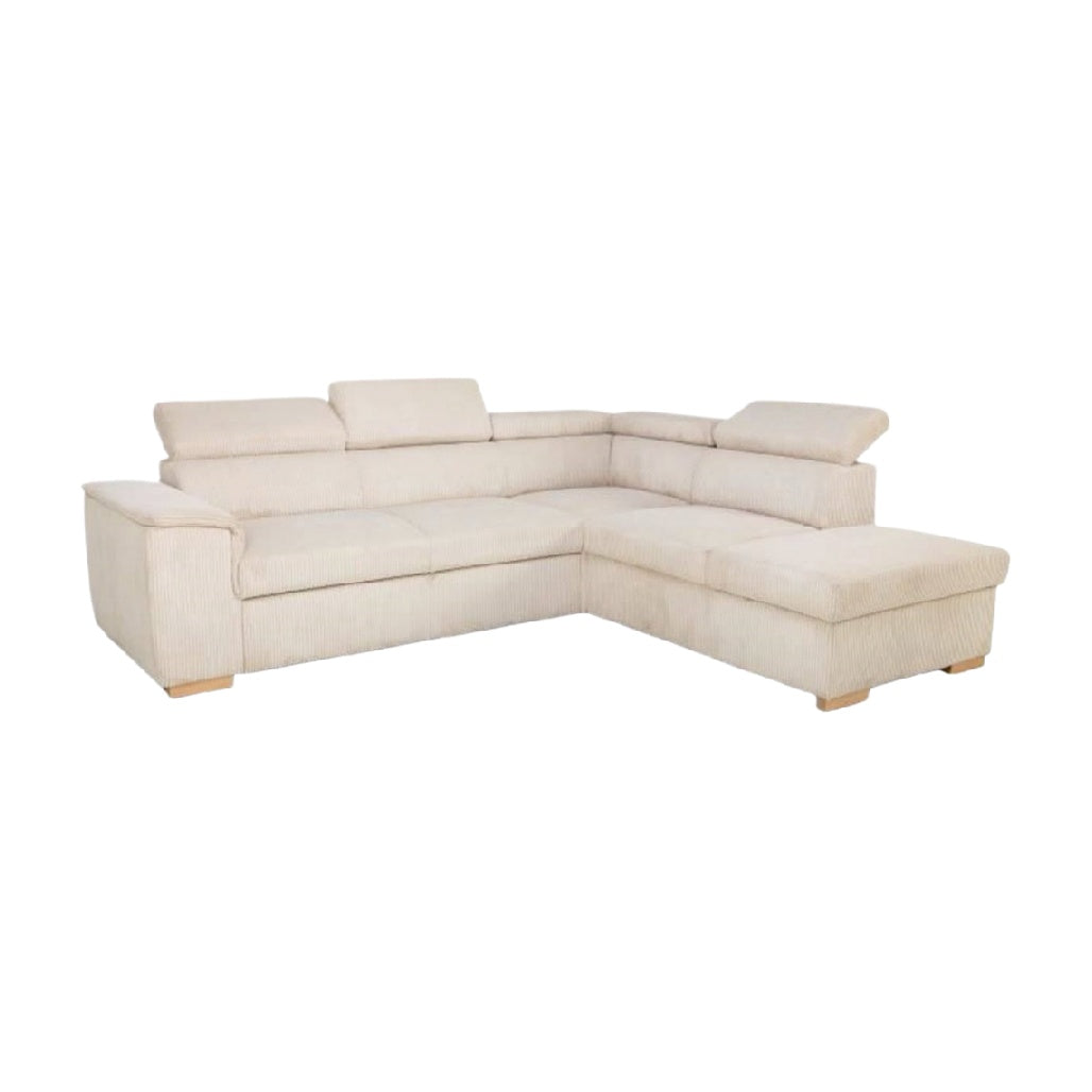 Sectional sofa for living room in fabric - 210 x 160 x 80