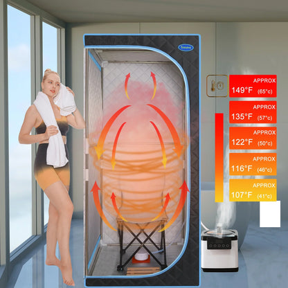 Cheelom Home Sauna，Portable Full Body Steam Sauna Tent Box Spa With Sauna black