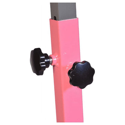 5-Star Gymnastic Kip Bar for Kids, Adjustable 3-5FT, Pink, Heavy-Duty, Home Gym Training Equipment