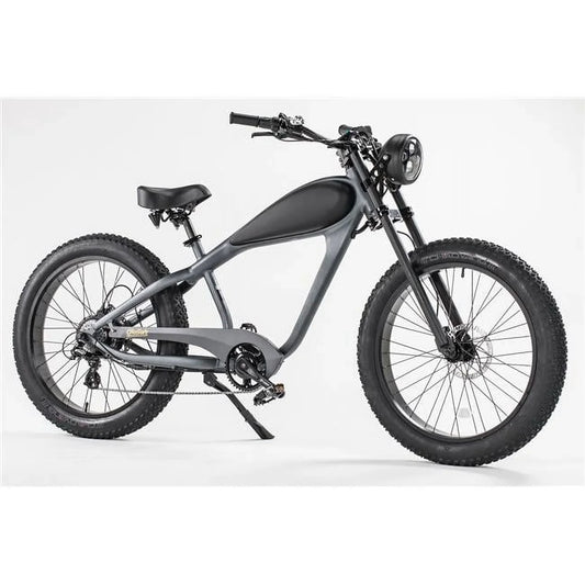Electric Fat Tire Cruiser Bike, Gray