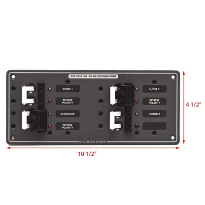 Blue Sea ship Power Distribution Panel 8598 | 230V AC Source Selector
