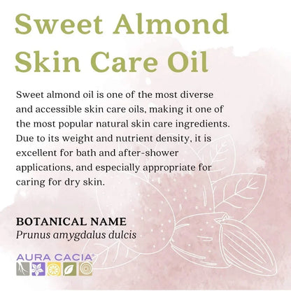 Aura Cacia Organic Skin Care Oil, Nurturing Sweet Almond, 4 Fluid Ounce