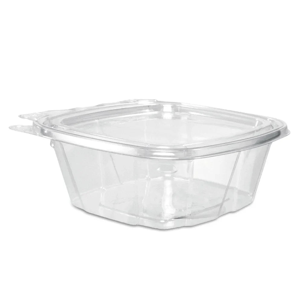 Dart ClearPac SafeSeal Tamper-immune/Evident Containers, Flat Lid, 12 oz, 4.9 x 2 x 5.5, Clear, Plastic, 100/Bag, 2 Bags/Carton