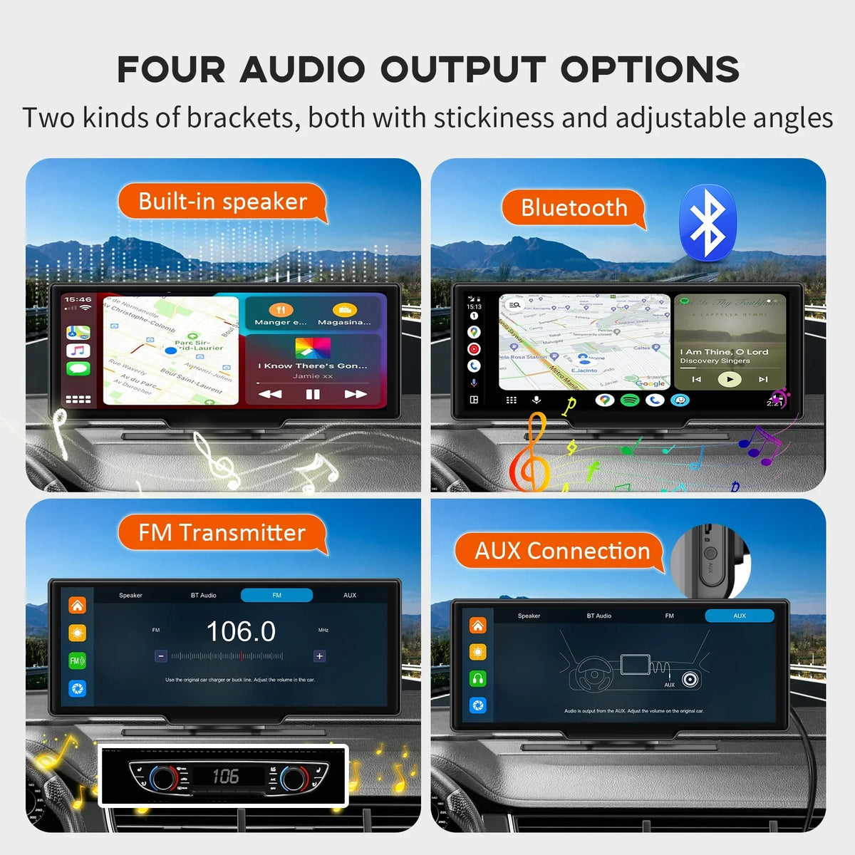 Herilary Wireless  Carplay Screen Car Stereo Android Auto Car Play Adapter 10.26" Touch Screen Wireless Carplay with 2.5K Dash Cam, Mirror Link/Siri/Wifi/Bluetooth/Double Din