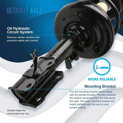 Detroit Axle - Struts Shock Absorbers for 2007-2013 Nissan Altima Complete 2 Front Struts w/Coil Spring 2 Rear Shock Absorbers 2008 2009 2010 2011 Replacement Quick Install Ready Struts Assembly