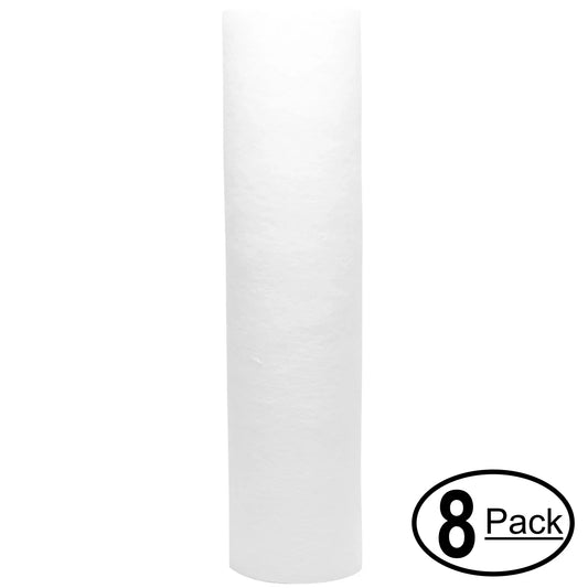 8-Pack Replacement for AMPAC USA AP-CT20CH Polypropylene Sediment Filter - Universal 10-inch 5-Micron Cartridge for AMPAC USA DUAL COUNTER TOP aqua FILTER - Denali Pure Brand