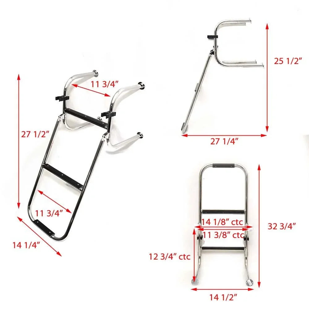 Challenger ship Transom Ladder 01-11-41-0002A | 3 Step 27 1/2 Inch