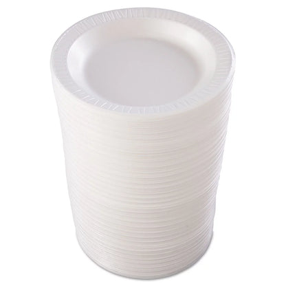 Dart Quiet Classic Laminated Foam Dinnerware, Plate, 10.25" dia, White, 125/Pack, 4 Packs/Carton