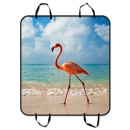 GCKG Flamingo in the Seashore Pet Car Seat protector Dog Car Seat Mat Hammock Cargo Mat Trunk Mat For Cars Trucks and SUV 54x60 inches