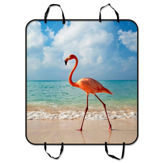 GCKG Flamingo in the Seashore Pet Car Seat protector Dog Car Seat Mat Hammock Cargo Mat Trunk Mat For Cars Trucks and SUV 54x60 inches