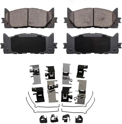 Detroit Axle - Brake Pads for 07-17  Camry 08-18 Avalon Lexus ES300h, 07-18 ES350, 4 Ceramic Brake Pads Front & Rear 2008 2009 2010 2011 2012 2013 2014 2015 2016 2017 Replacement