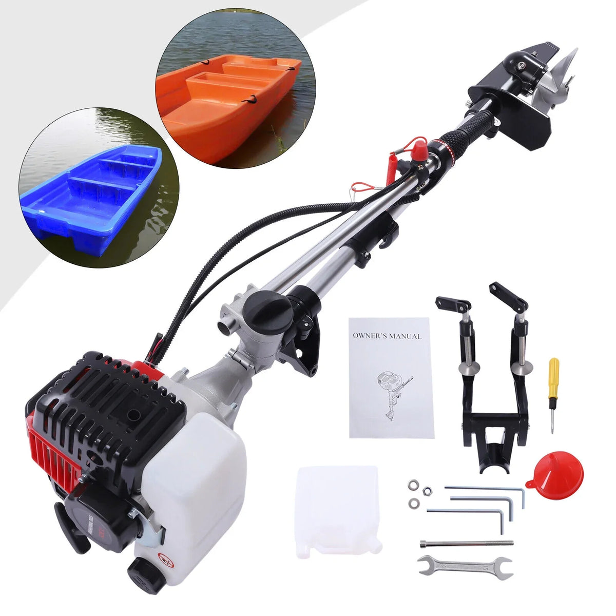 52CC 2.3  2 Stroke Gas-Powered Outboard Trolling Motor craft Engine Long Shaft