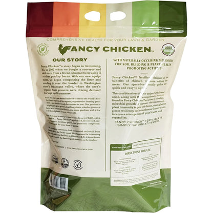 Fancy Chicken 4-2.5-2 All-Purpose Pelleted Organic Chicken Manure Plant Food for Lawn and Garden, USDA Organic, 15 LB