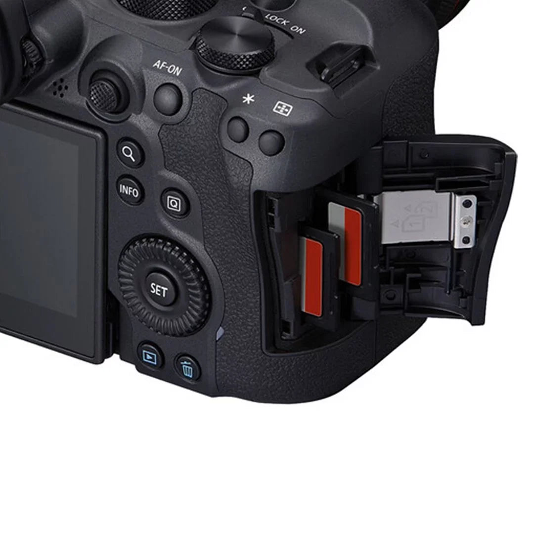 EOS R6 Mark II Mirrorless Camera (Body) with SanDisk 64GB Memory Card + Case + LED Flash + ZeeTech Accessory Bundle
