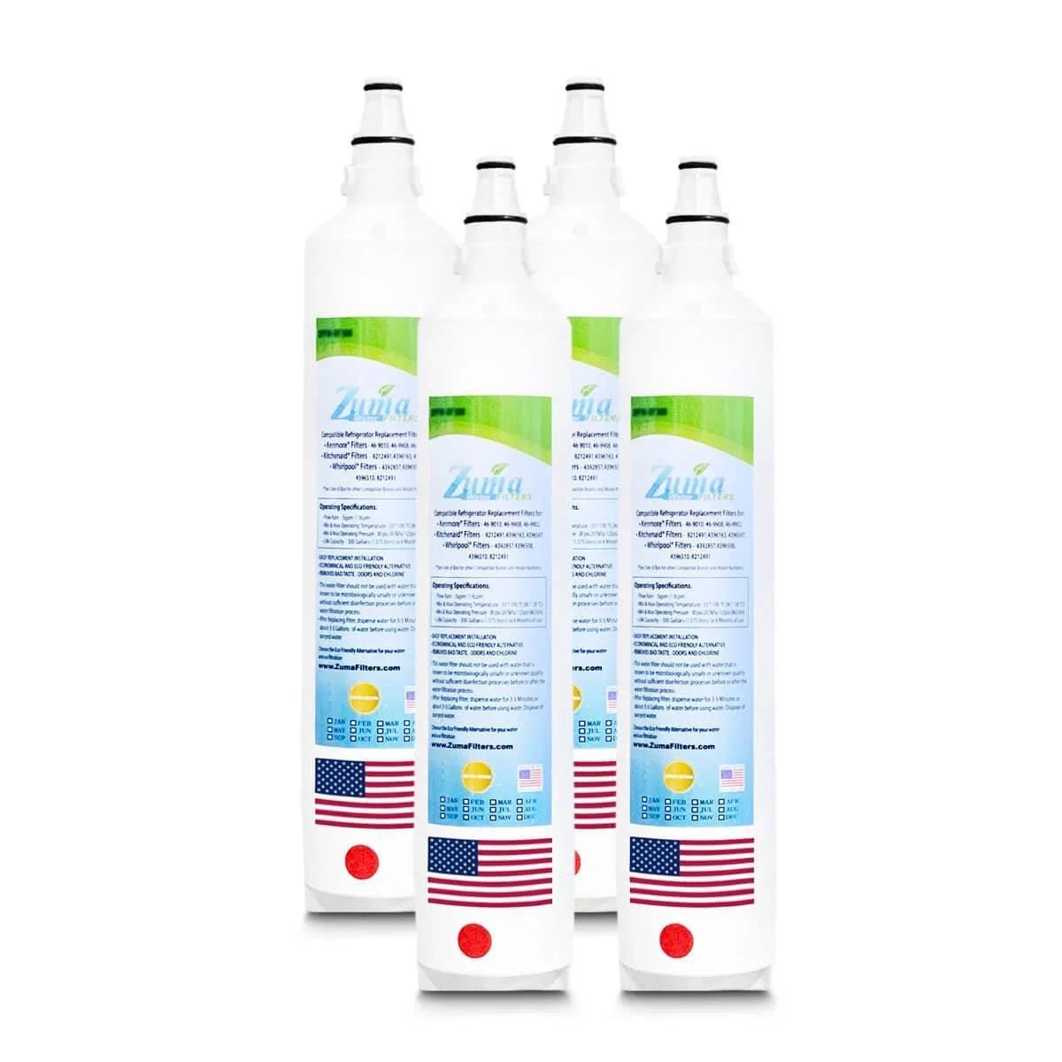ZUMA Brand , moisture Filters , Model # ZWFZ1-RF750 , matching with Subzero® IT30RIDRH - 4 Pack - Made in U.S.A.