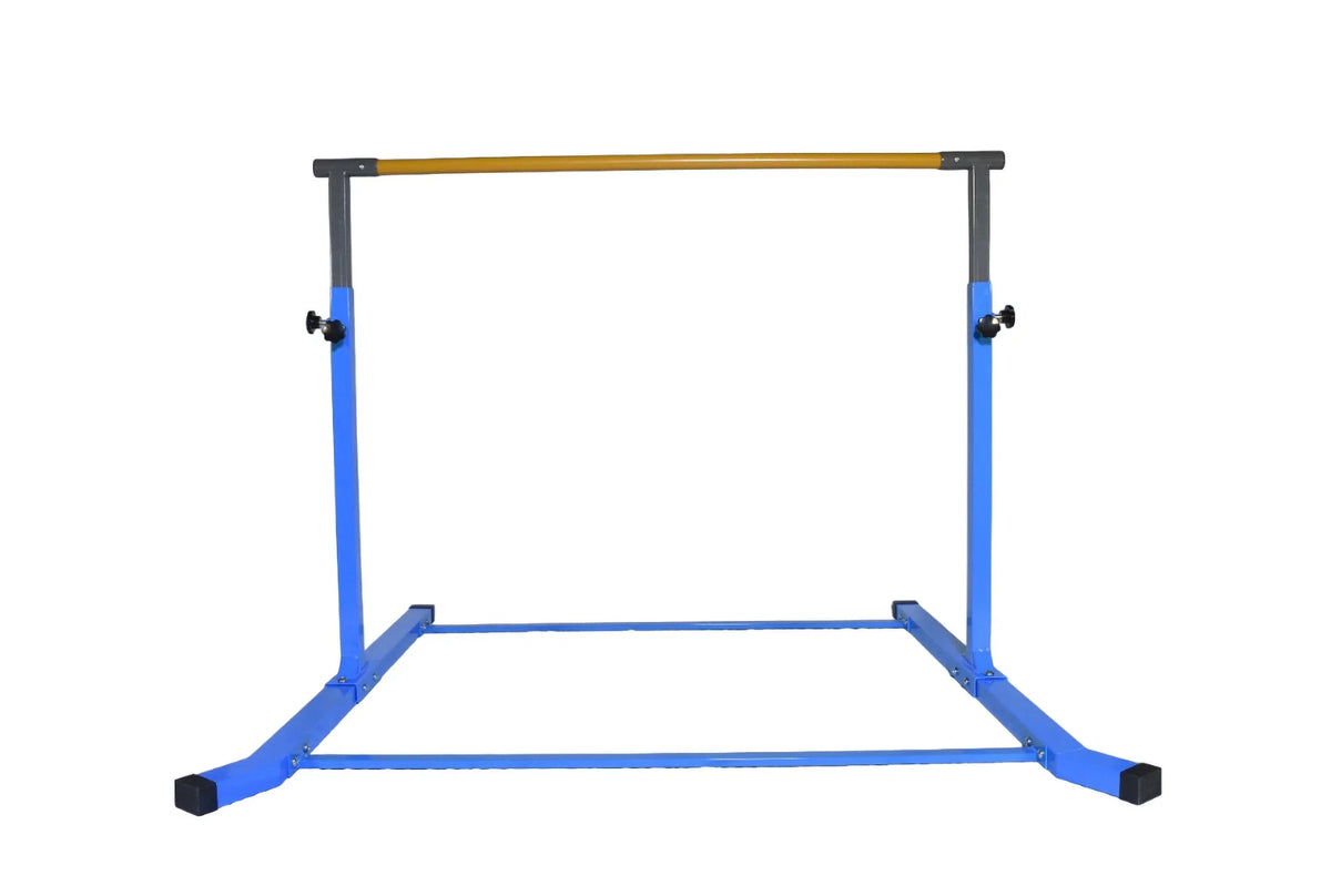 5 Star-TD Gymnastics Training Kip Bar for Kids, Expandable Between 3 FT to 5 FT, Adjustable Height Horizontal Bar Gymnastic Training Fitness Equipment for Home Practice Tumbling (Blue)