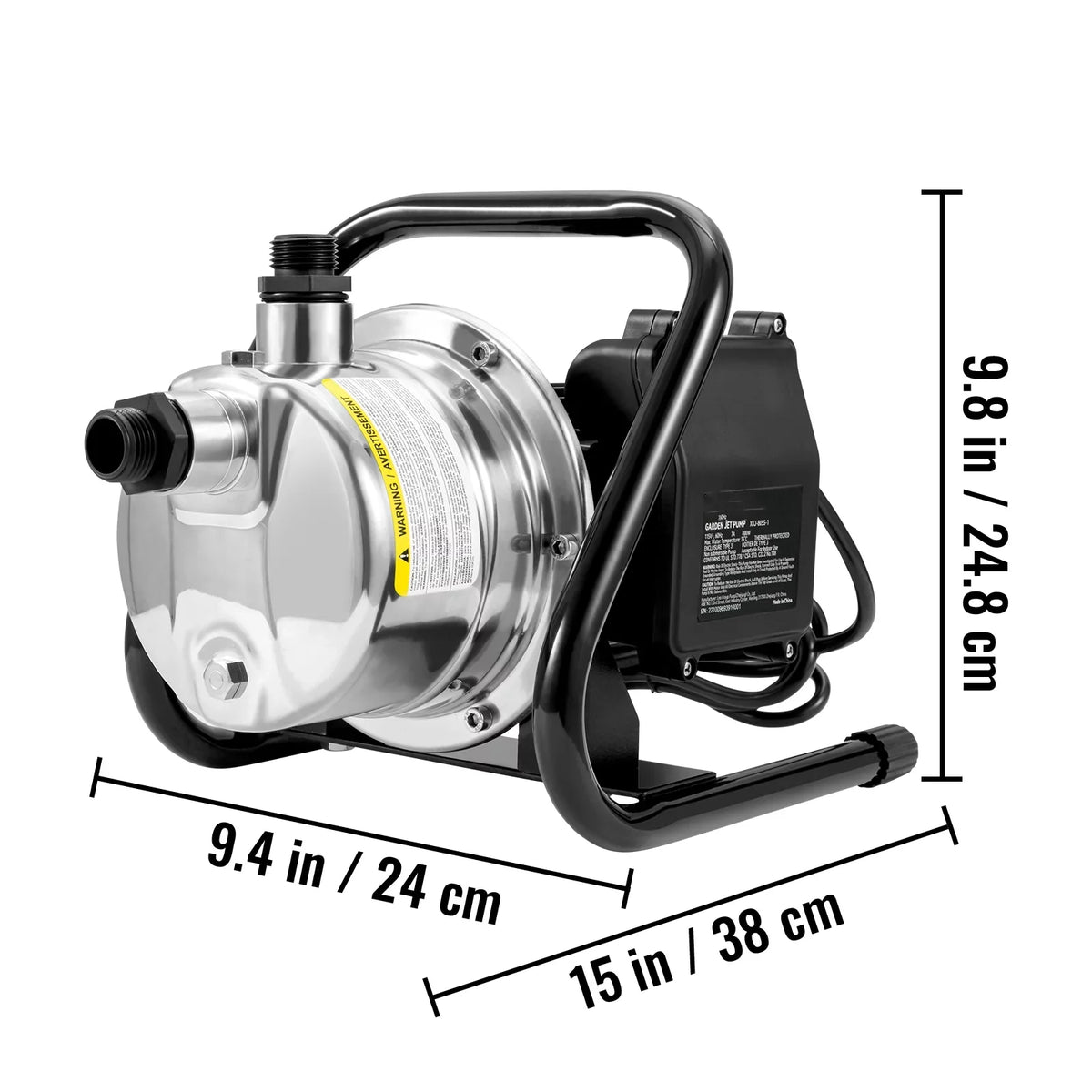 BENTISMShallowWell Pump, 1.5  115V, 1200 GPH 164 ft Height, 87 psi Max Pressure, Portable Stainless Steel Sprinkler Booster Jet Pumps for Garden Lawn Irrigation system, Lake Fountain, WaterTransfer