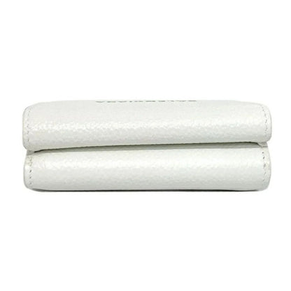 Balenciaga Everyday White Leather Logo Mini Trifold Wallet 593813