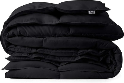 Chezmoi Collection All Season California King Size Down Alternative Comforter - Plush Microfiber Fill - Box Stitch Quilted - Duvet Insert with Corner Tabs (Cal King, Black)