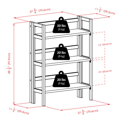 Winsome Wood Terry 3-Tier Foldable Shelf, Stackable, Walnut Finish