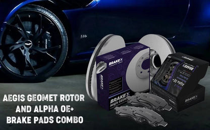 [Front] Brake X GEOMET Coated Replacement Disc Rotors and Premium Ceramic Brake Pads Kit | 6 Piece Set | For 1992-1994  Camry 2.2