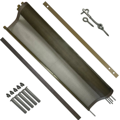 Hole. W Pool Fence DIY Section in Brown with 5 Poles Featuring a Steel Pin at the Base for a 1/2 in. H X 12 ft. 5 ft