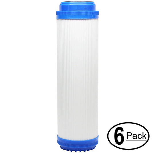 6-Pack Replacement for iSpring HW12 Granular Activated Carbon Filter - Universal 10-inch Cartridge for iSpring 123Filter Slimline moisture Filter Housing White 10 #HW12 - Denali Pure Brand