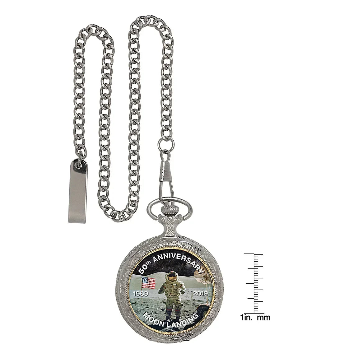 American Coin Treasures Moon Landing Eisenhower Bicentennial Dollar Men's Pocket Watch
