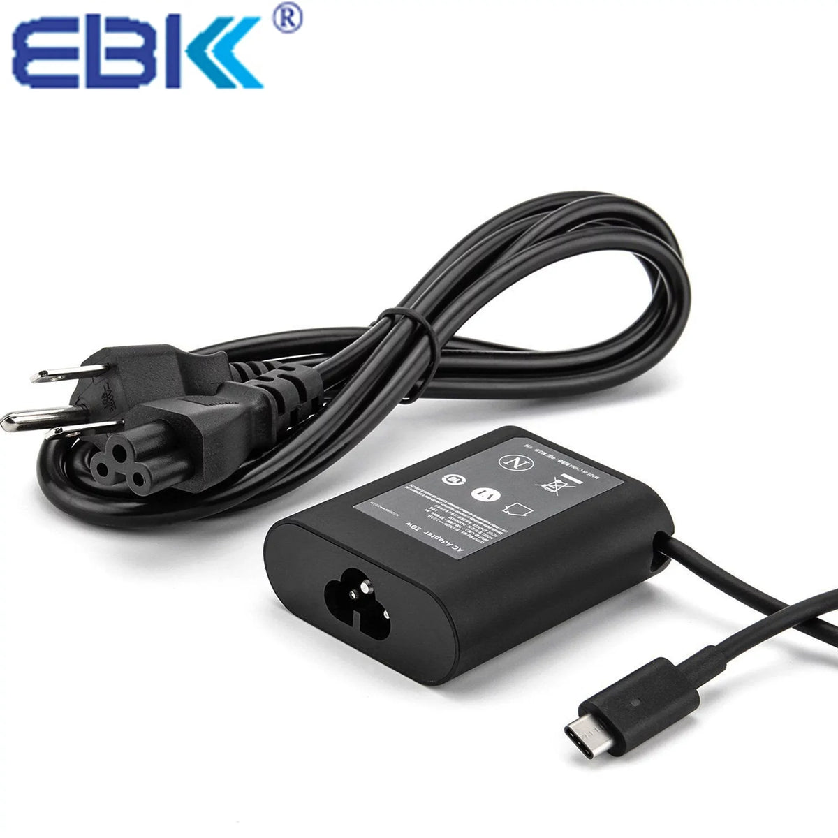 EBK 30W Replacement AC Power Adapter Charger for  XPS13 9365 XPS12 9250 Latitude 7350 7275 5175 5179 ( USB Type-C Connector )