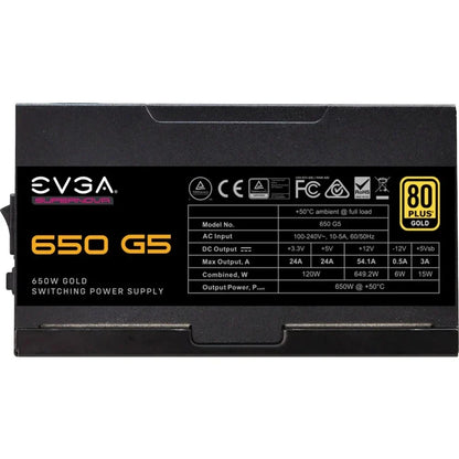 EVGA SuperNOVA 650 G5, 80 Plus Gold 650W, Fully Modular, Eco Mode with FDB Fan, 10 Year Warranty, Includes Power ON Self Tester, Compact 150mm Size, Power Supply 220-G5-0650-X1