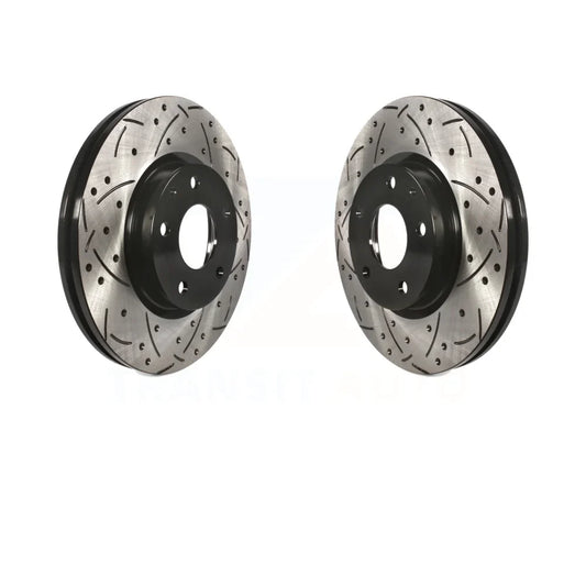 Front Coated Drilled Slotted Disc Brake Rotors Pair For Mazda 6 CX-5 KD-100086