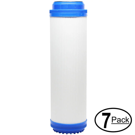 7-Pack Replacement for iSpring RCC1UP-AK Granular Activated Carbon Filter - Universal 10-inch Cartridge for iSpring 123Filter 7-stage 100GPD Reverse Osmosis UV Alkaline Filter - Denali Pure Brand