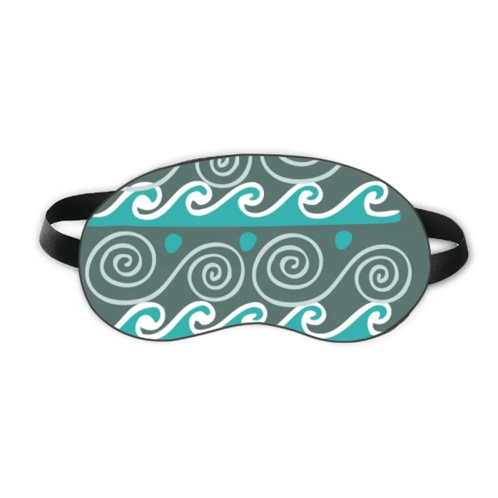 Blue Wave Mexico Totems Ancient Civilization Sleep Eye Shield Soft Night Blindfold Shade wrap