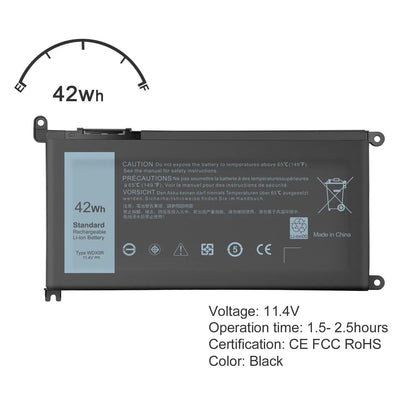 42Wh WDX0R Battery for  Inspiron 15 5565 5567 5568 5578 Fit 3CRH3 T2JX4 USA