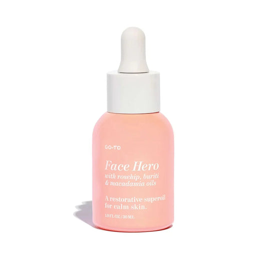 Go-To - Face Hero Natural Protective Face Oil,Clean, Plant-Based, Dermatologically-Tested (1.0 fl oz,30 ml)